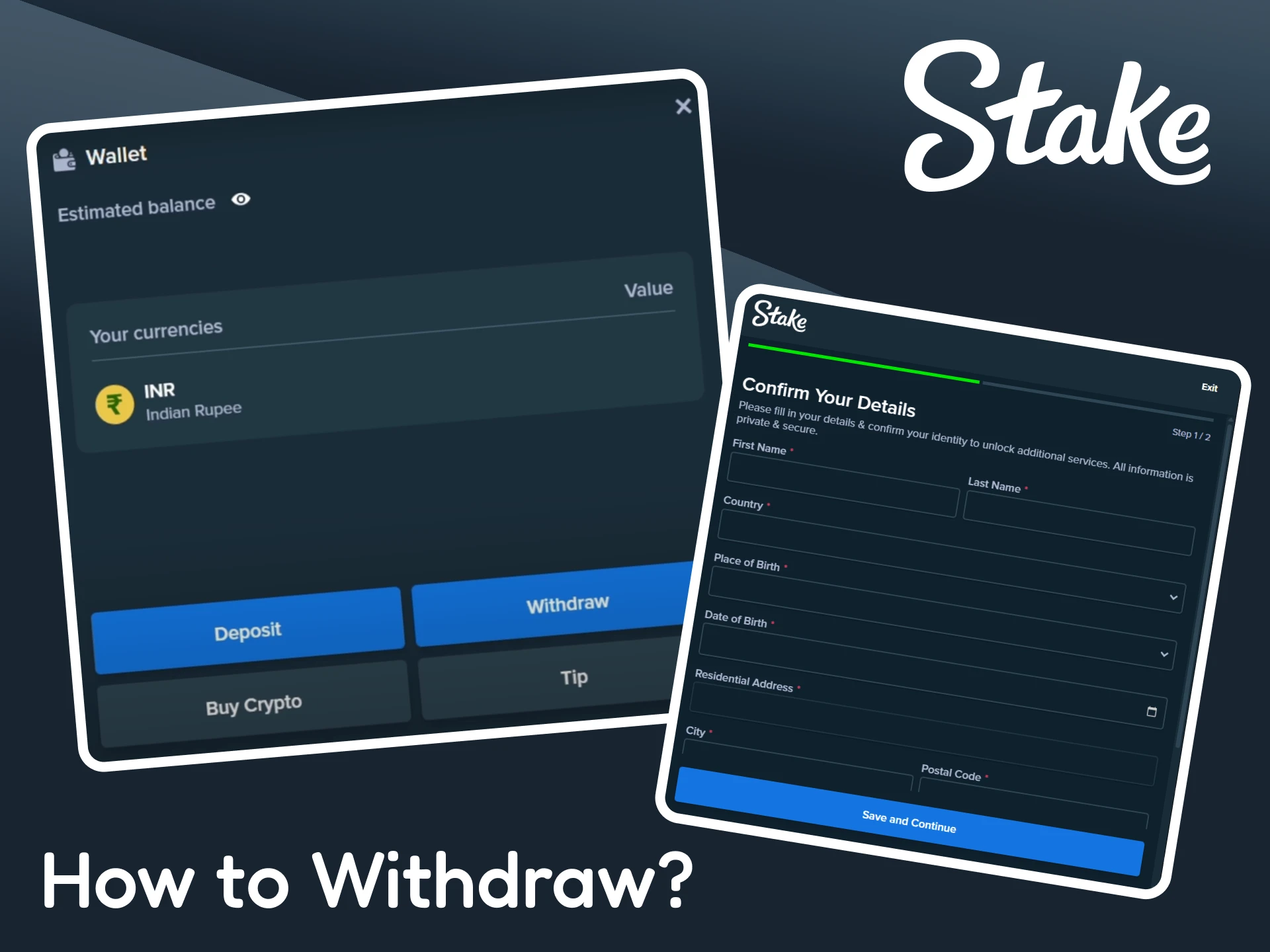 Learn how to withdraw money from your Stake account.