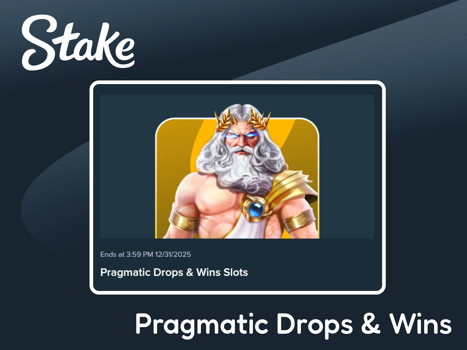 Get a Pragmatic Drops and Wins bonus at Stake.