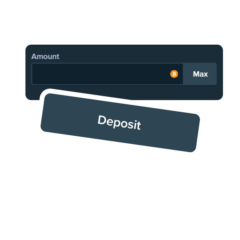 Make a deposit to your Stake account to start betting and playing.