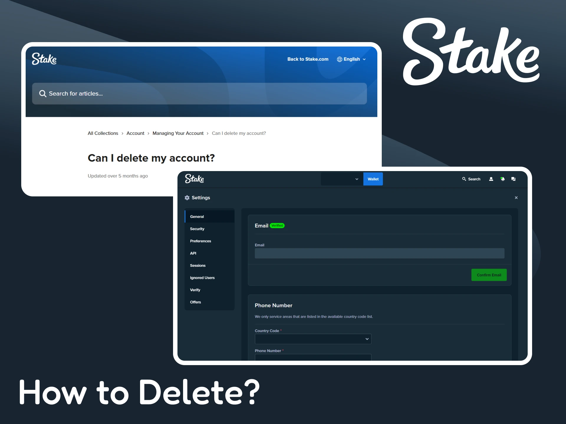 Learn how you can delete your Stake account.
