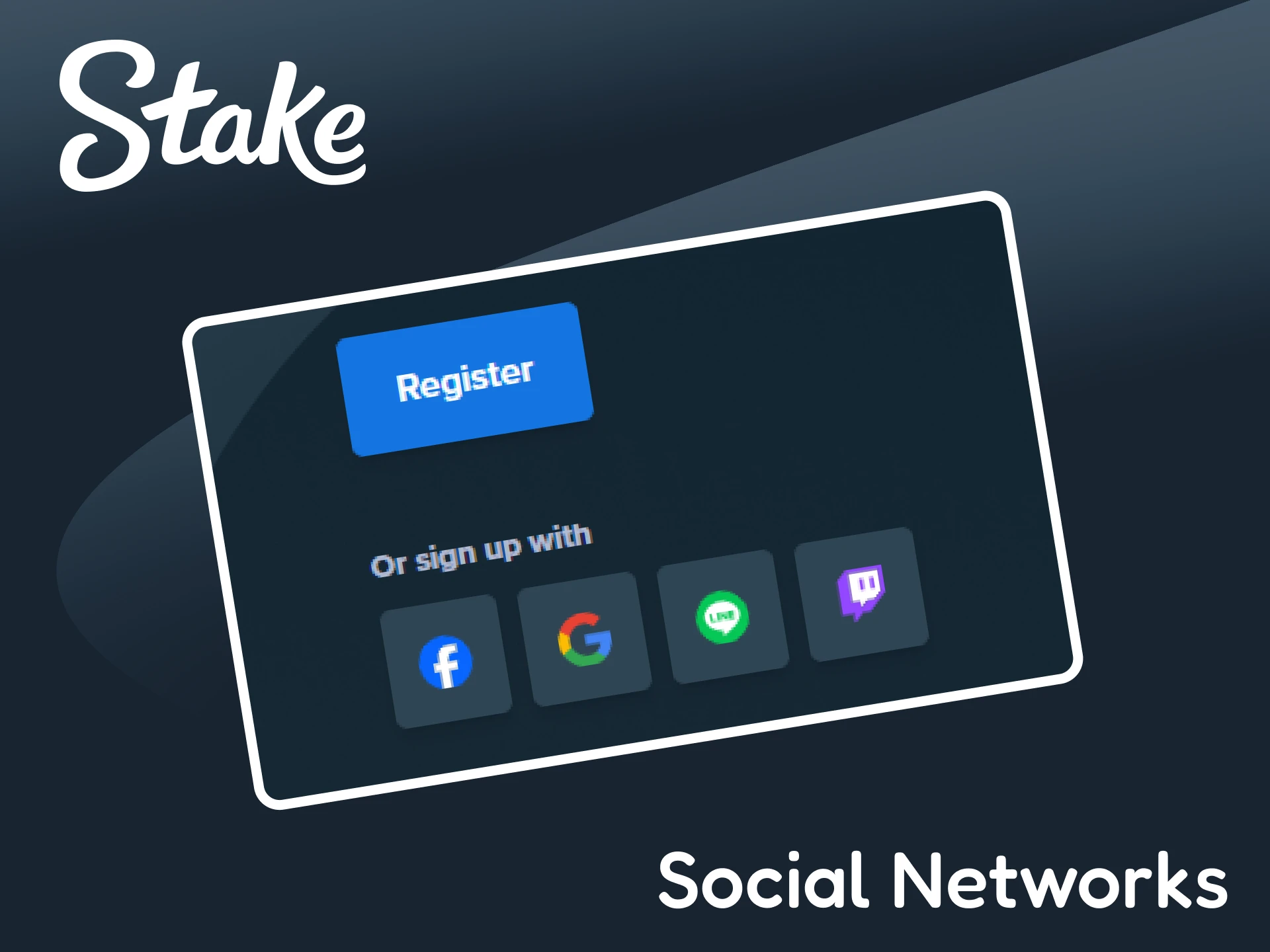 Sign up with your social networks to join the Stake platform.