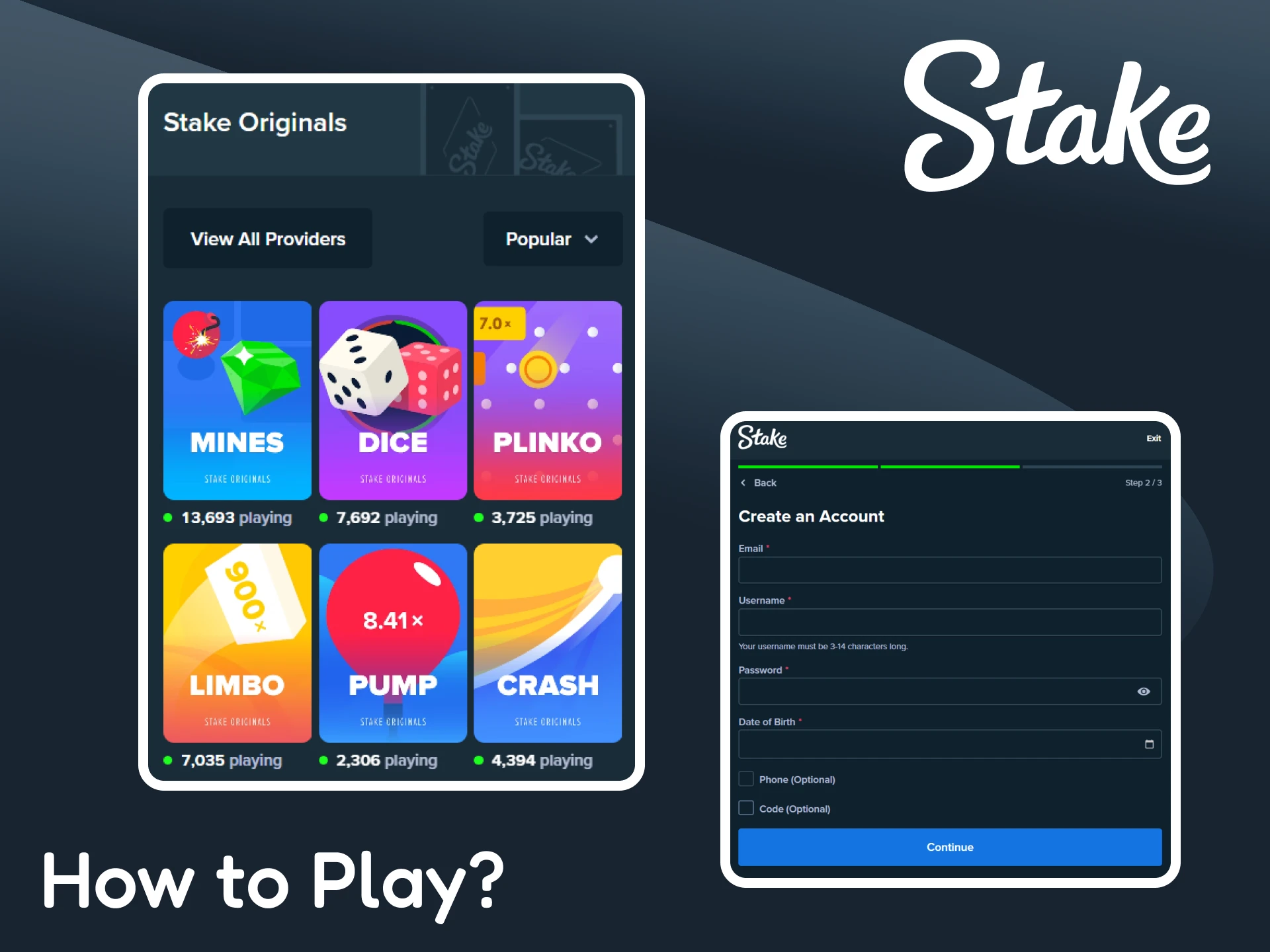 Find out how to play games from Stake Originals.