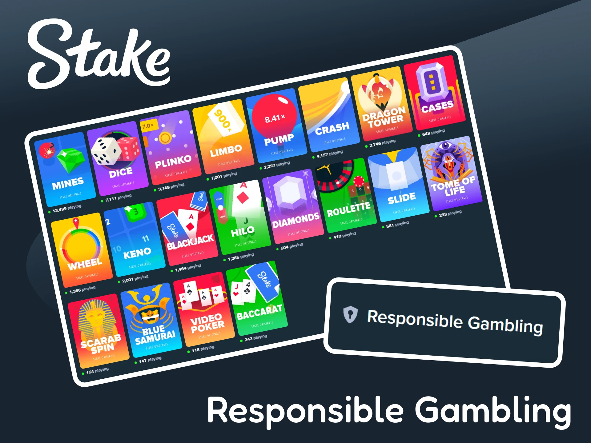 Play Stake Originals games with responsible gaming principles.