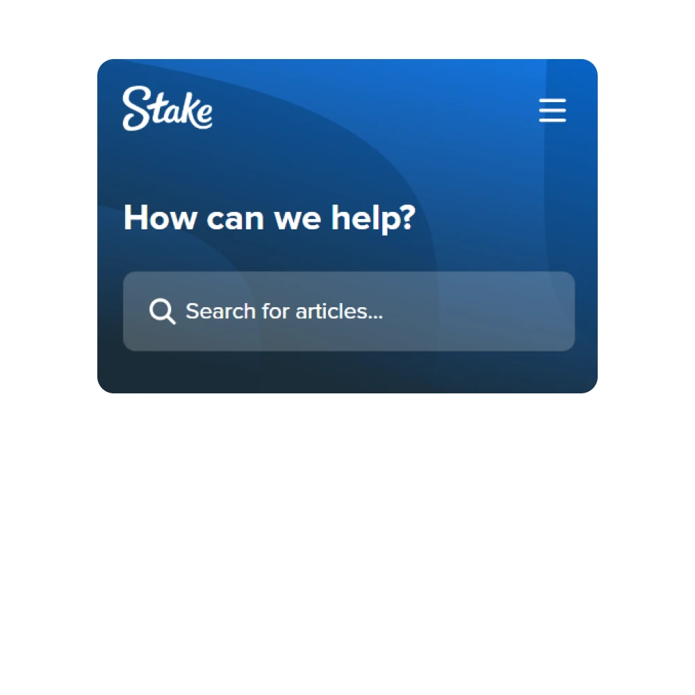 A help center and live support are available at Stake.