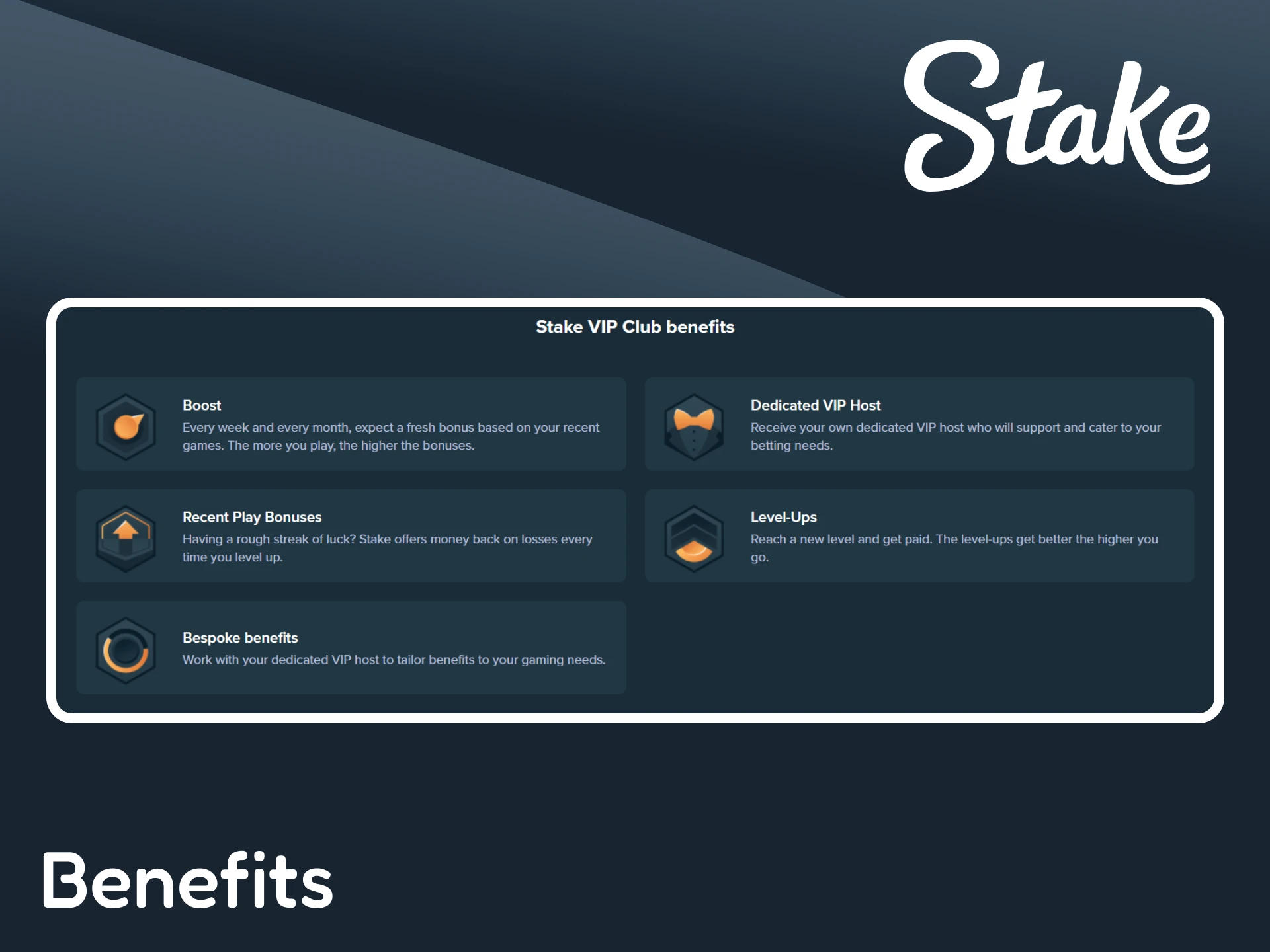 See the benefits of the Stake VIP club.
