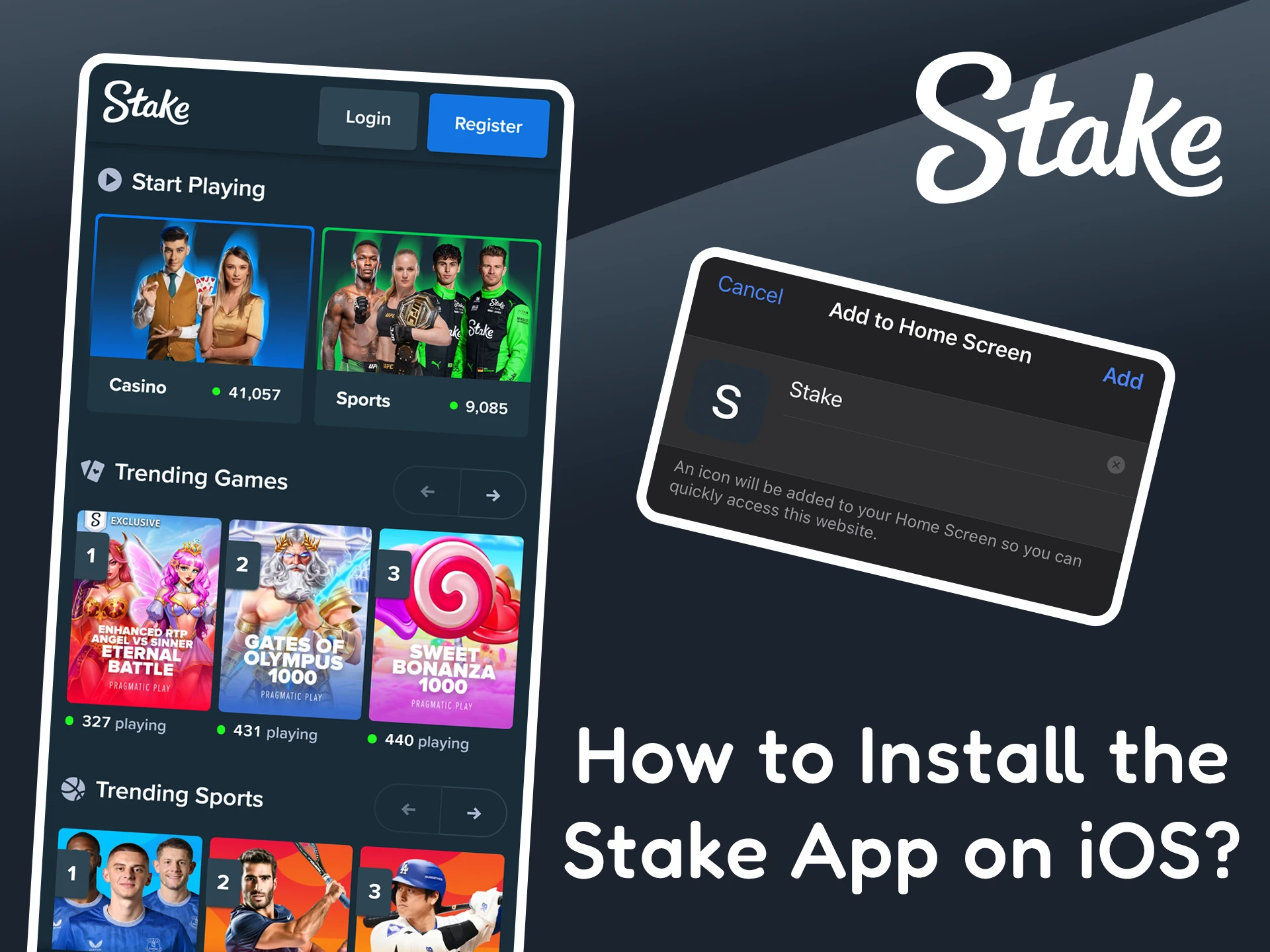 It only takes a few clicks for you to install the Stake app on your mobile device.
